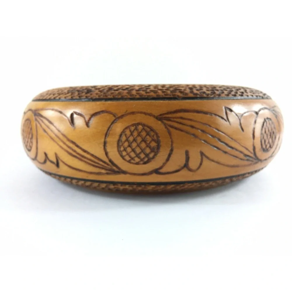 Wooden Bowl Decorative Carved Design Wood Home Decor 8